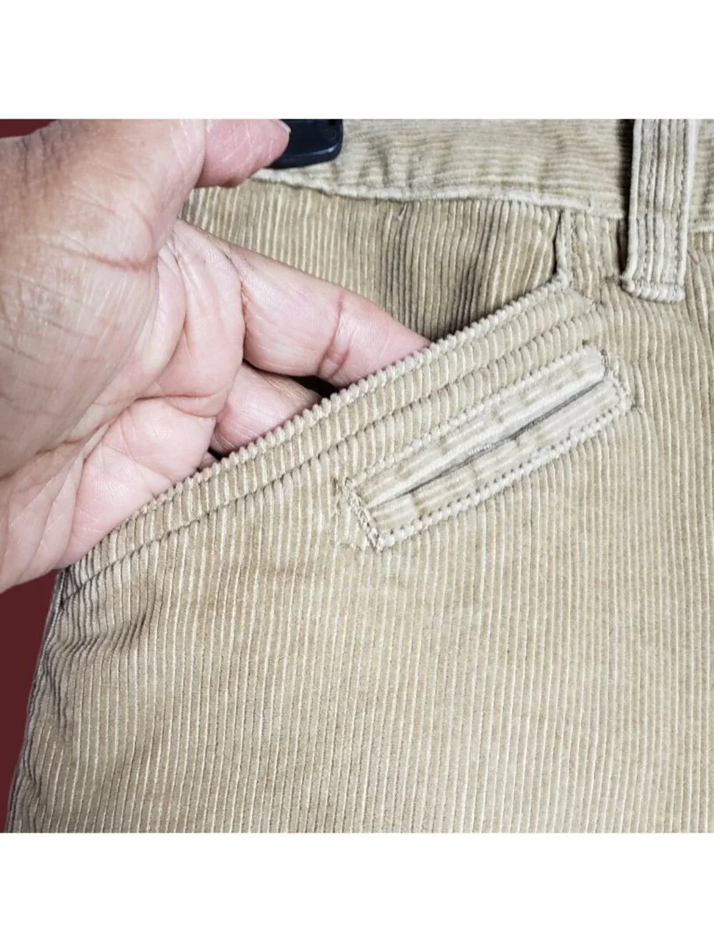 Jeanswest Corduroy Straight-Leg Women Pants With Pockets khaki Size 11 b
